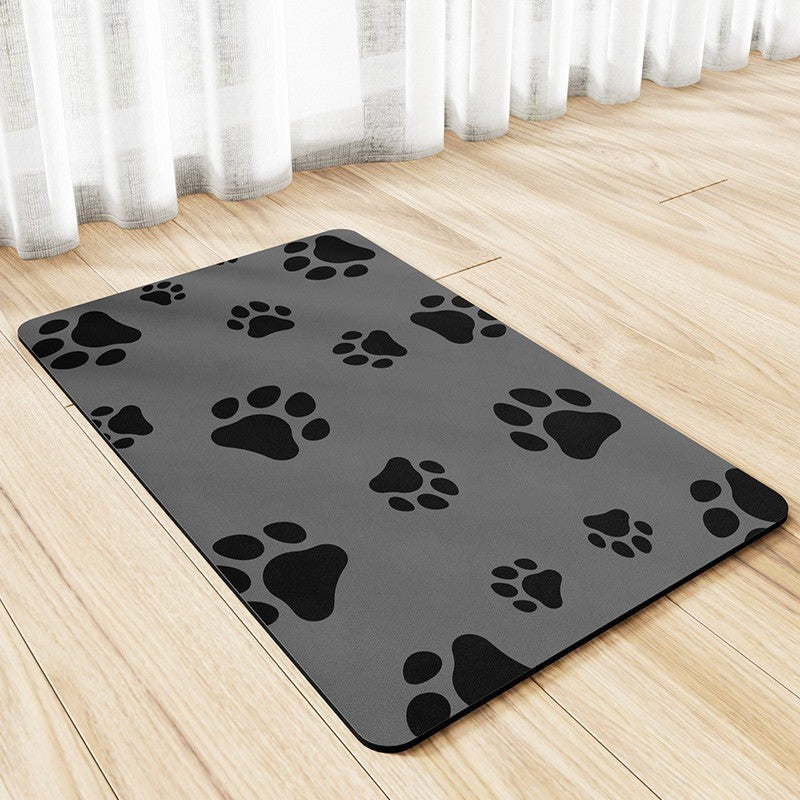 feeding mat with paw prints on it