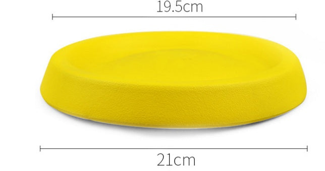 Yellow cushion with dimensions on a white background