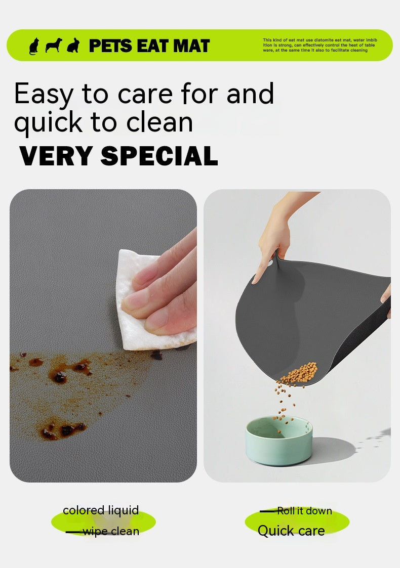Pets Eat Mat with instructions on care and cleaning