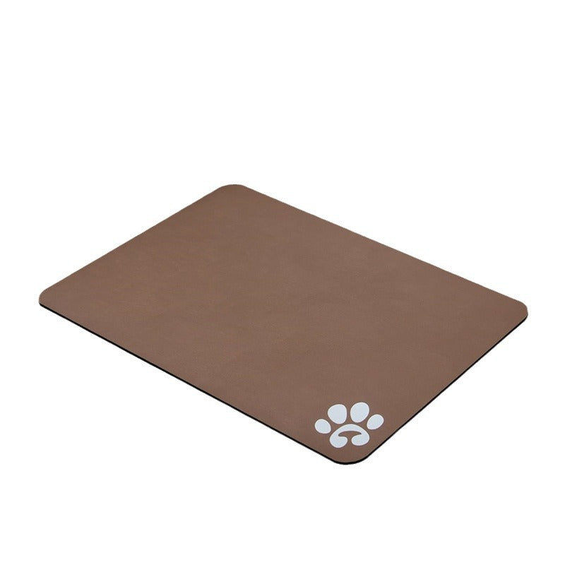Dog and Cat Feeding Mat – Non‑Slip, Super Absorbent Pet Bowl Mat – 24 x 16.9" (Brown)