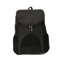 Black pet carrier backpack on a white background